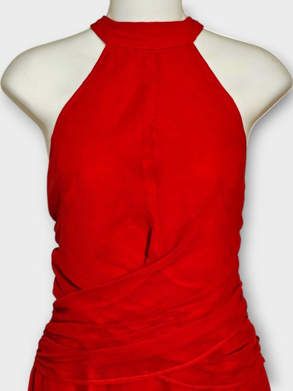 NWT ASOS Red Sleeveless Halter Special Occasions Maxi Dress Size 8 - Picture 5 of 15